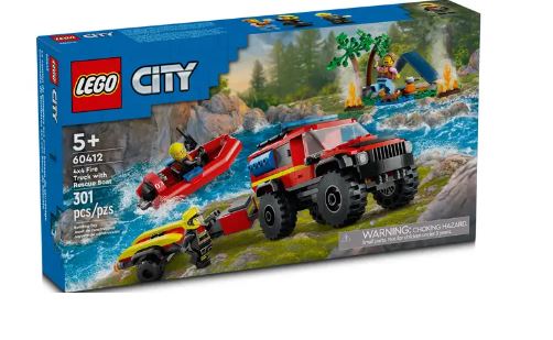 LEGO 60412 4X4 FIRE TRUCK WITH RESCUE BOAT