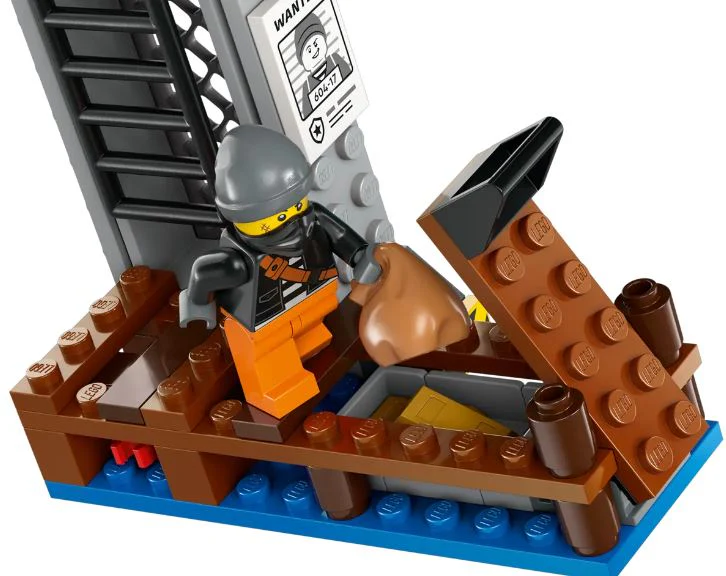LEGO 60417 - CITY - POLICE SPEEDBOAT AND CROOKS HIDEOUT - Image 5