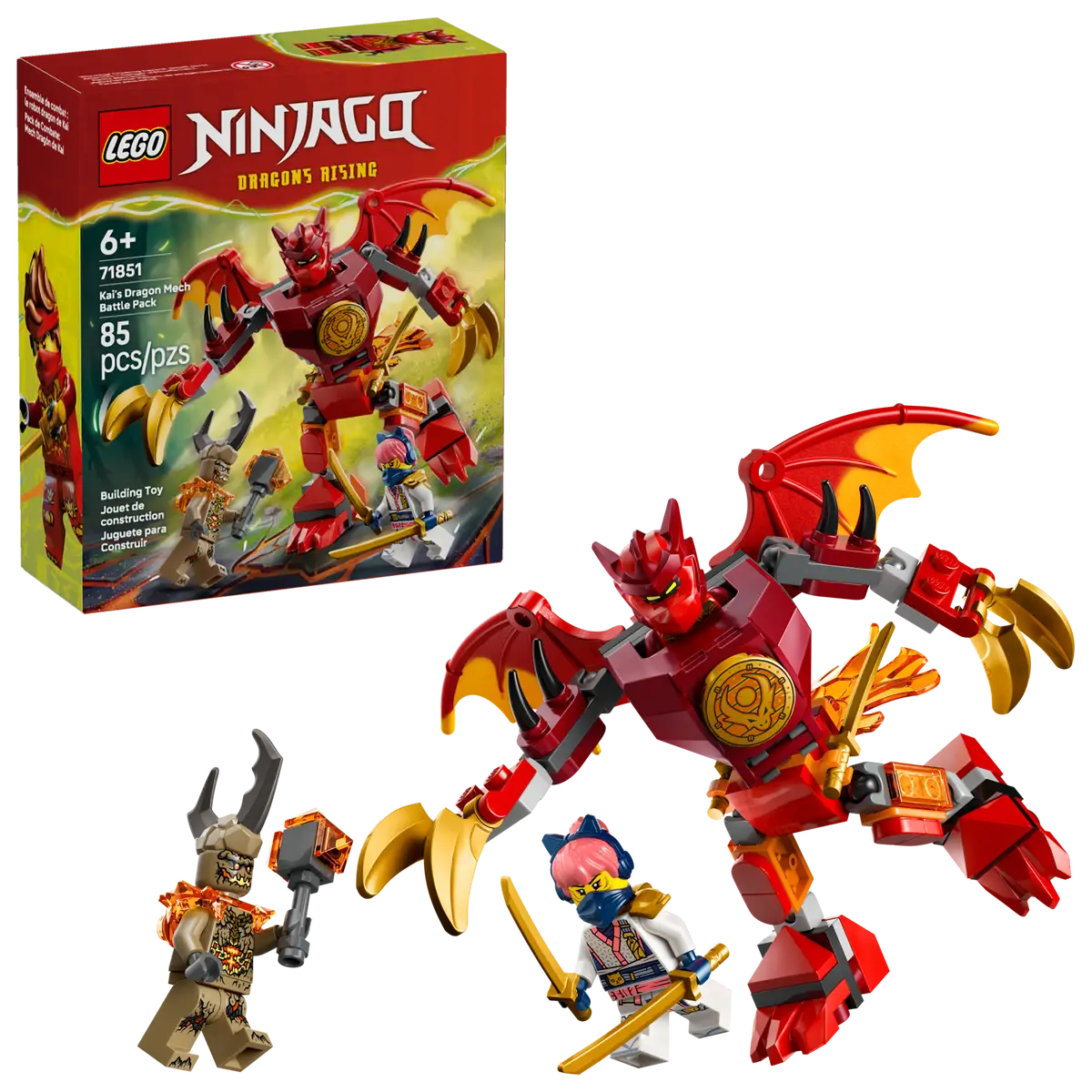 LEGO 71851 NINJAGO - KAI'S DRAGON MECH BATTLE PACK