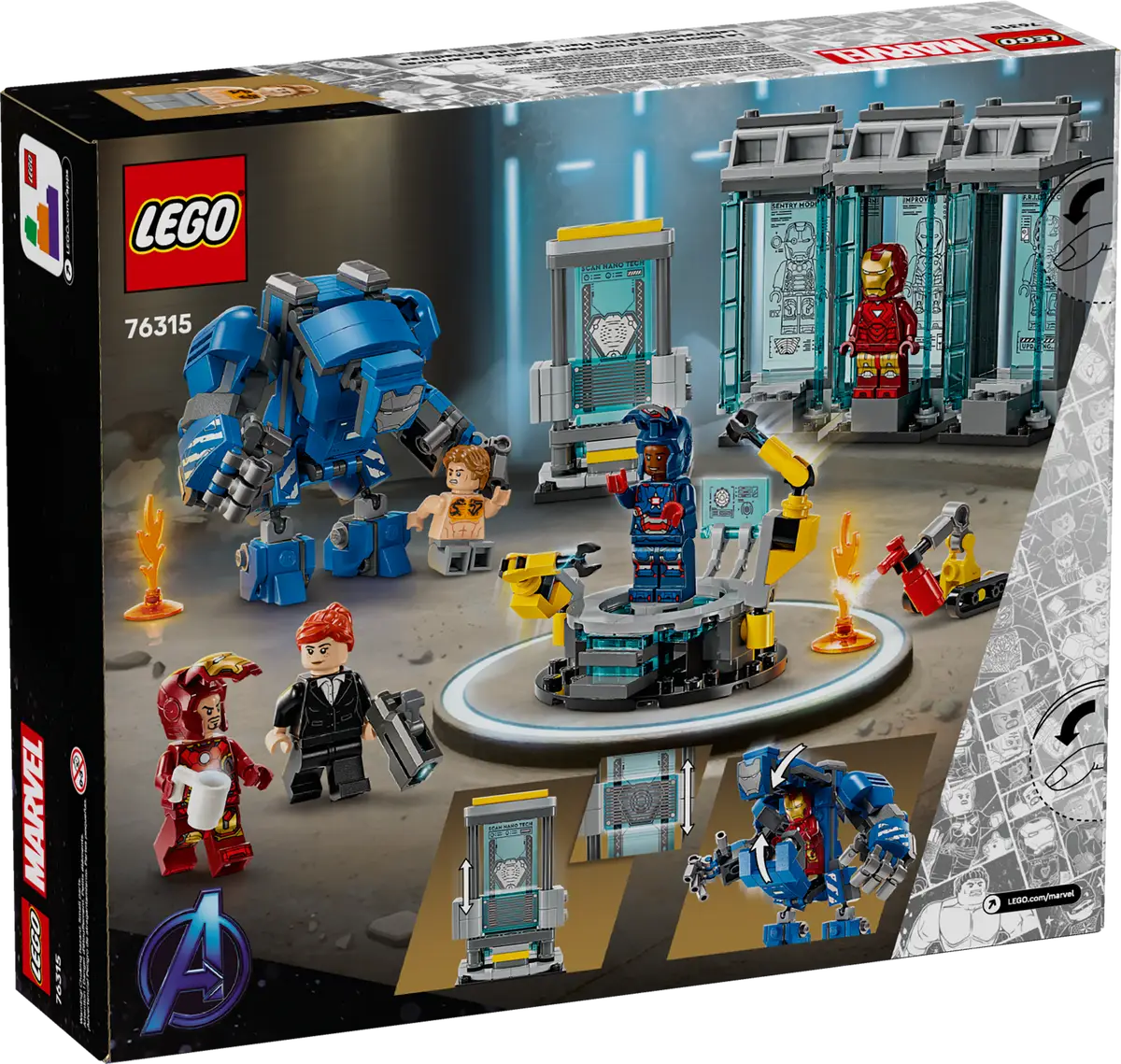 LEGO 76315 MARVEL IRON MAN'S LABORATORY : HALL OF ARMOR - Image 10