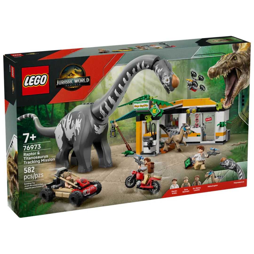 LEGO 76973 JURASSIC WORLD - RAPTOR AND TITANOSAURUS TRACKING MISSION