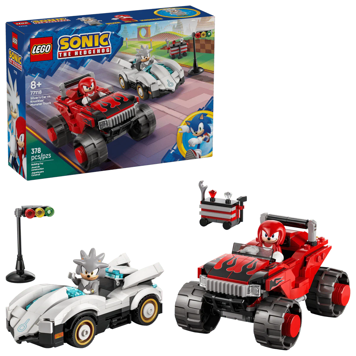 LEGO 77118 SONIC THE HEDGEHOG - SILVER'S CAR VS KNUCKLES MONSTER TRUCK