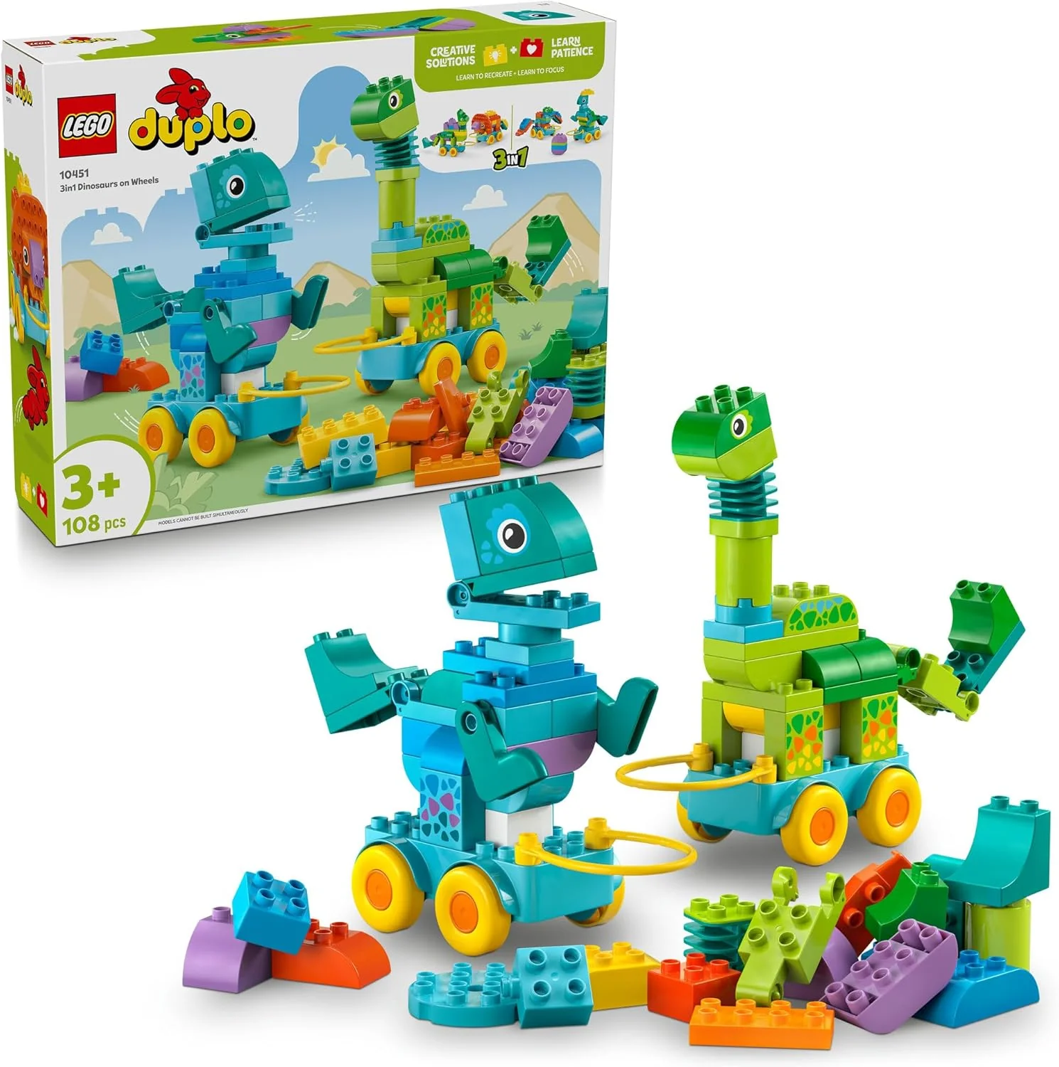 LEGO 10451 DUPLO  -  3IN1 DINOSAURS ON WHEELS