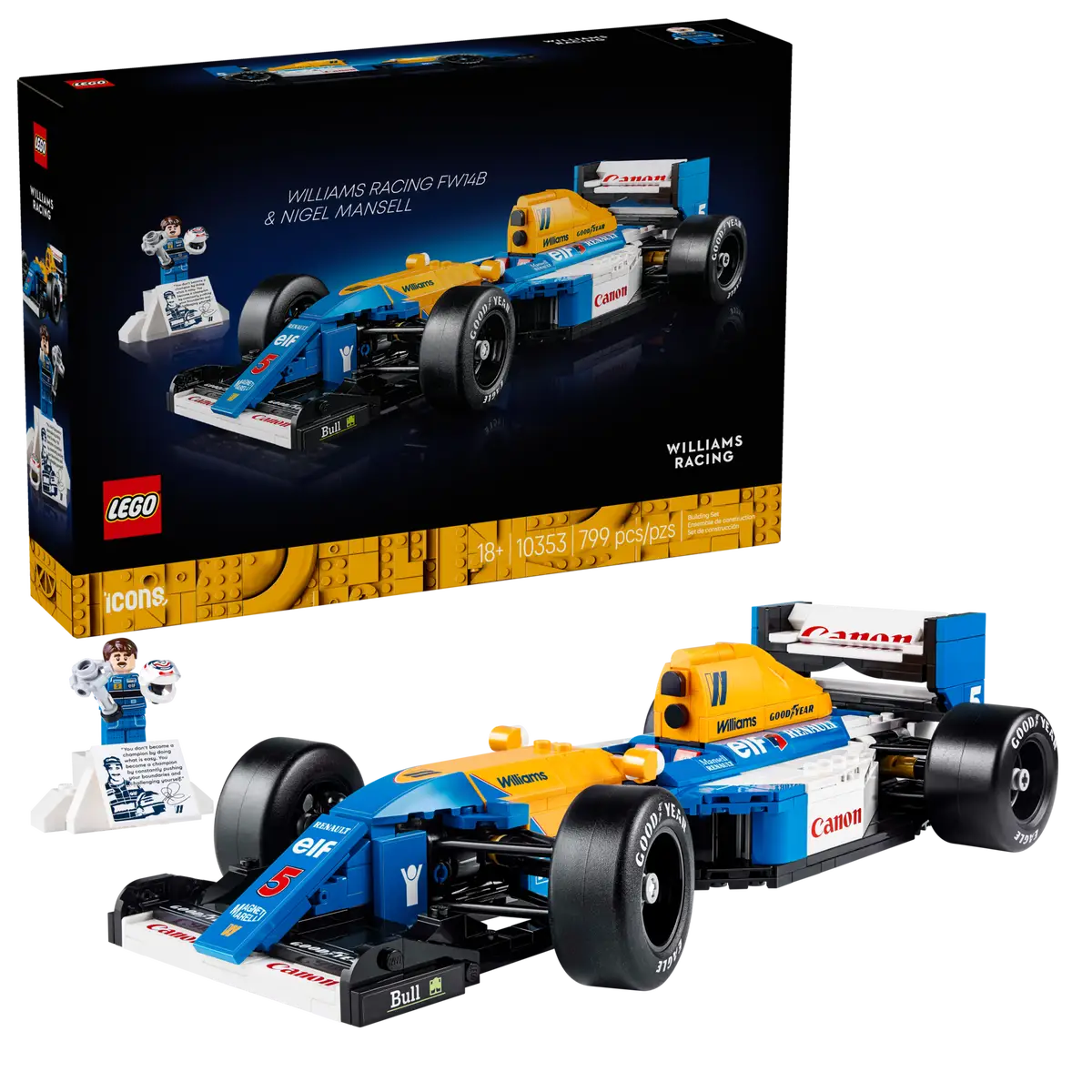 LEGO 10353 ICONS  WILLIAMS RACING FW14B & NIGEL MANSELL