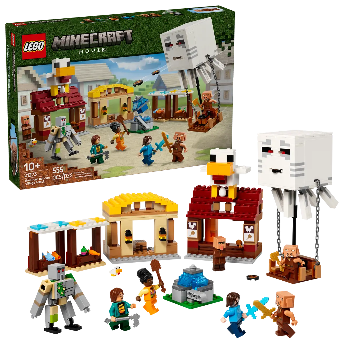 LEGO 21273 MINECRAFT THE GHAST BALLOON VILLAGE ATTACK