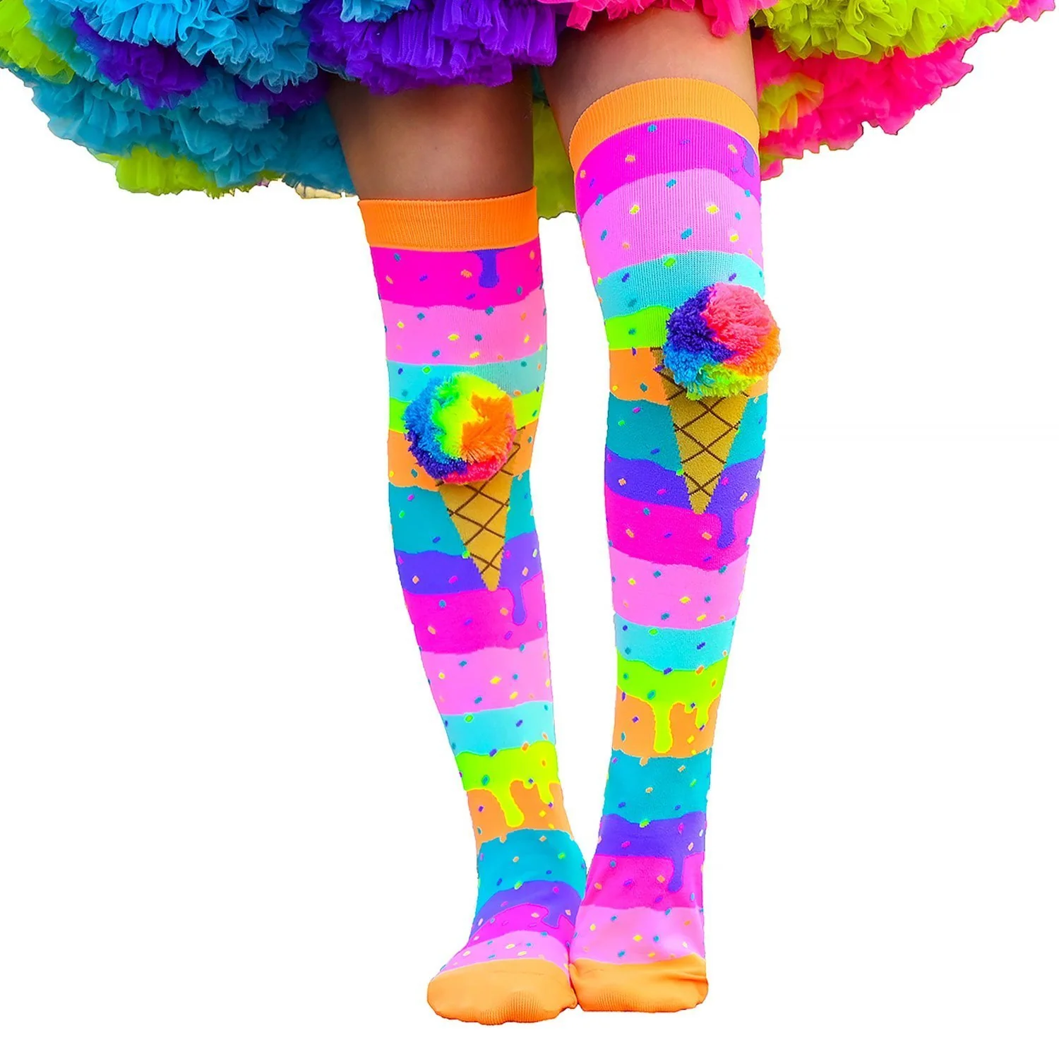 MADMIA ICE CREAM SOCKS WITH RAINBOW POM POM