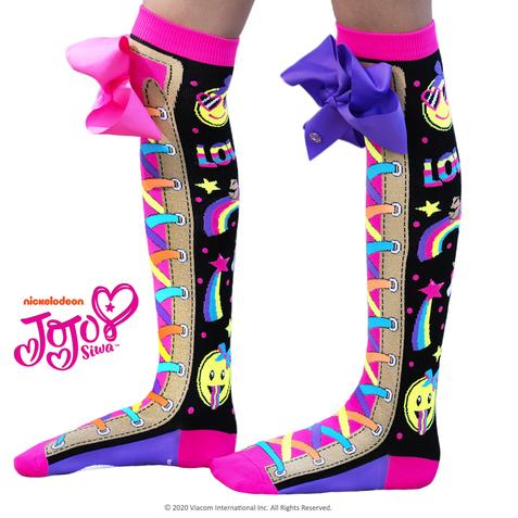MADMIA JOJO UNICORN EMOJI socks with bows and Gold glitter