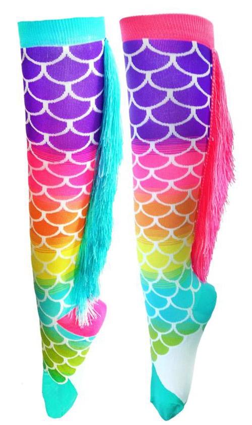 MADMIA MERMAID KNEE HIGH SOCKS WITH FRINGE TODDLER SIZE