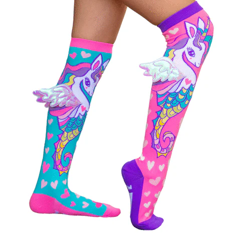 MADMIA SEA HORSE TODDLER KNEE HIGH SOCKS WITH SHINY WINGS
