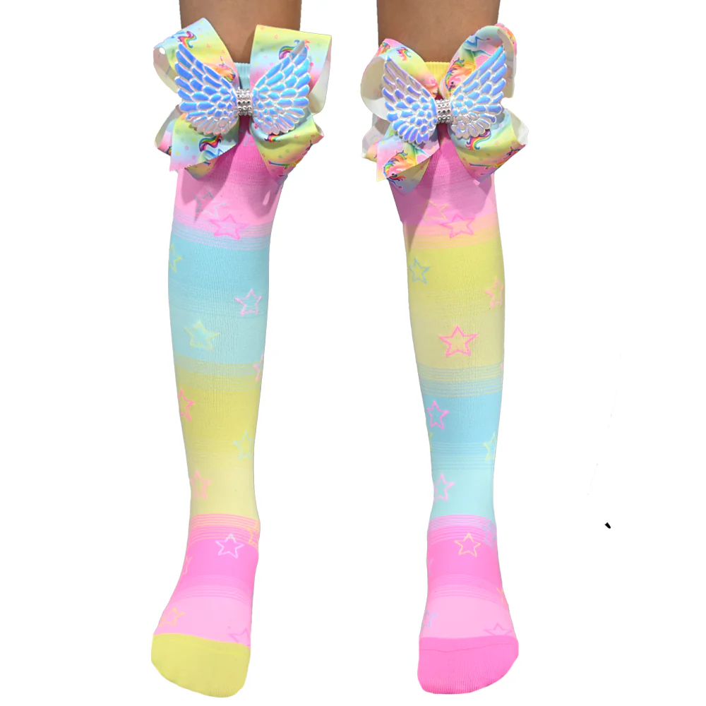 MADMIA UNICORN BOW SOCKS W/ SPARKLE WINGS
