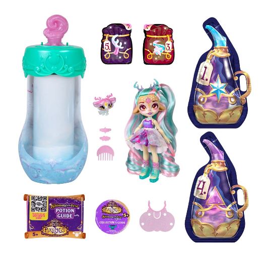 MAGIC MIXIES PIXLINGS SHIMMERVERSE SERIES 2 GALAXY HAIR DOLL DEERLEE DELUXE PLAYSET - Image 2