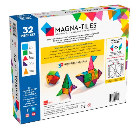 MAGNA-TILES CLASSIC CLEAR COLOUR 32 PIECE SET - Image 2