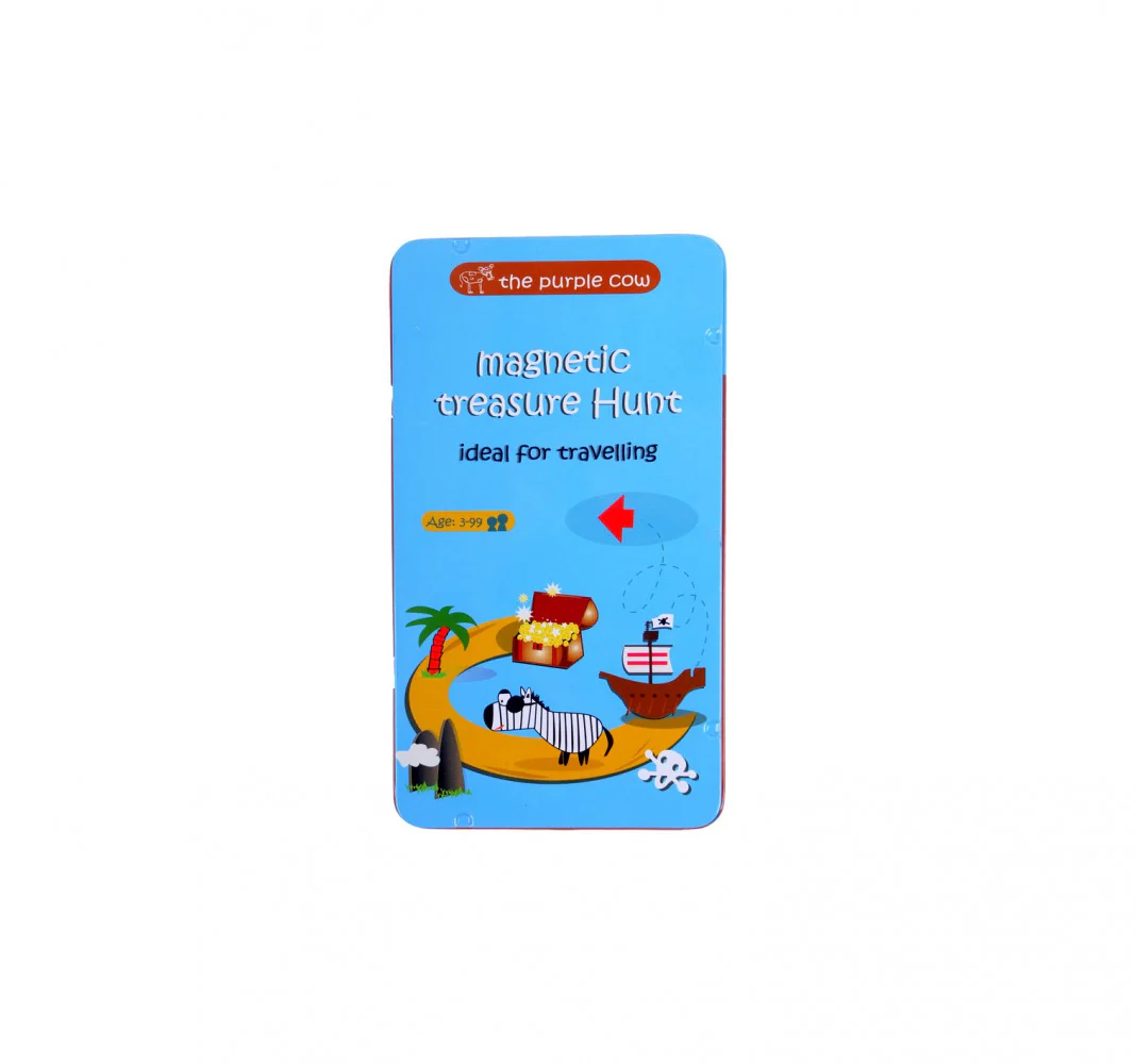 THE PURPLE COW TRAVEL TIN GAME - MAGNETIC  TREASURE HUNT