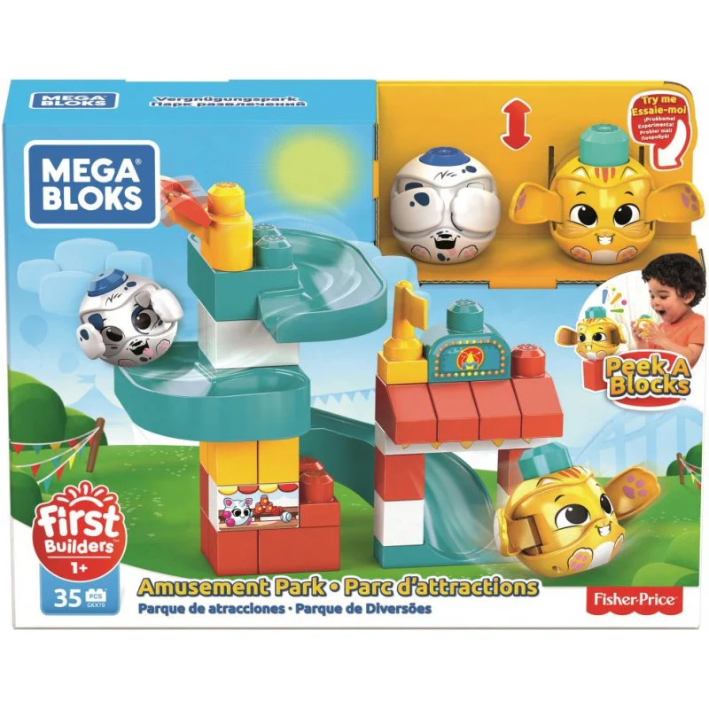 MEGABLOKS WORLD OF PEEK-A-BLOCKS CHASE N SLIDE PLAYHOUSE
