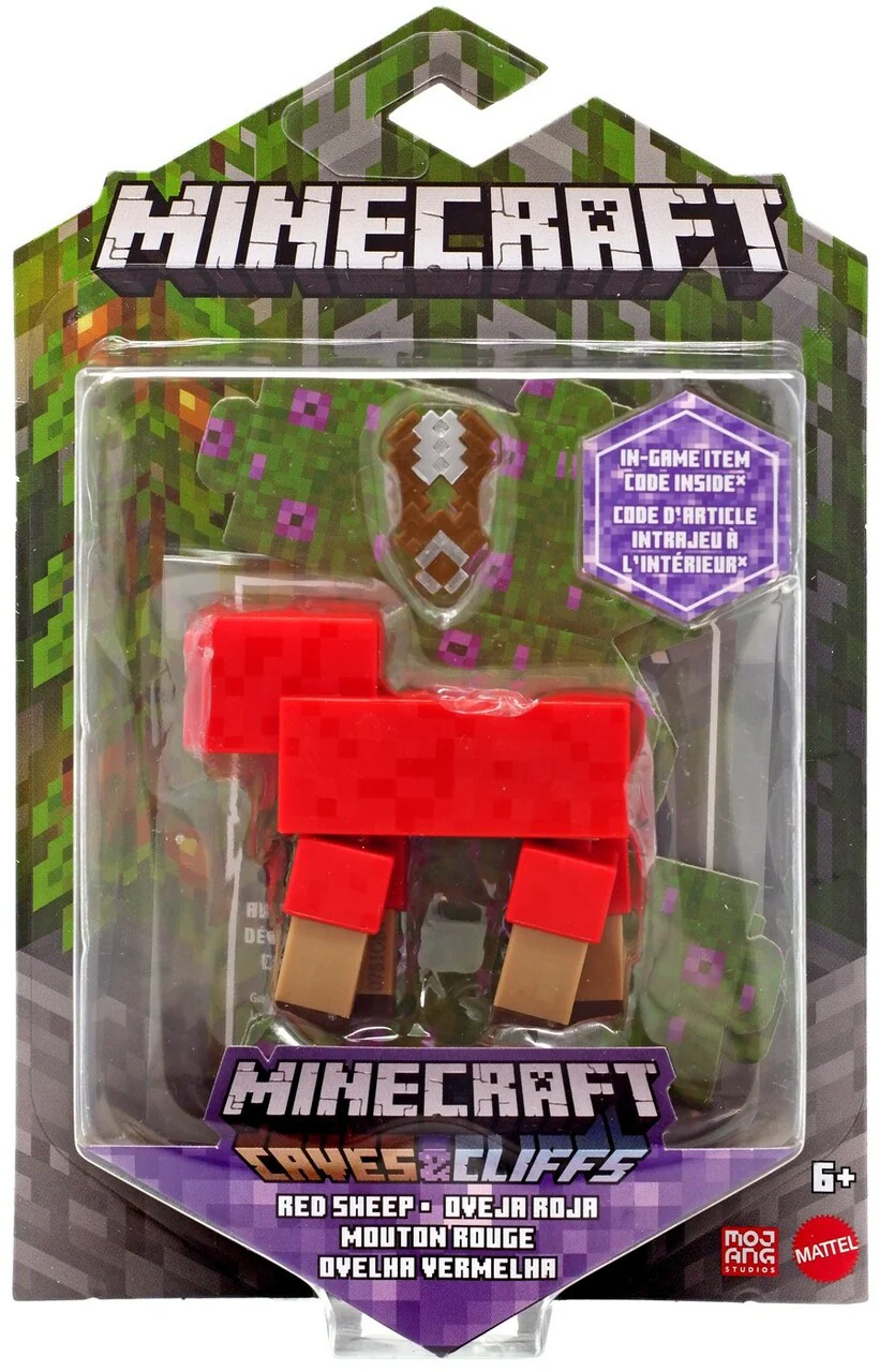 MINECRAFT FIGURE RED SHEEP