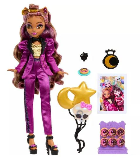 MONSTER HIGH CLAWDEEN WOLF IN MONSTER BALL PARTY DRESS