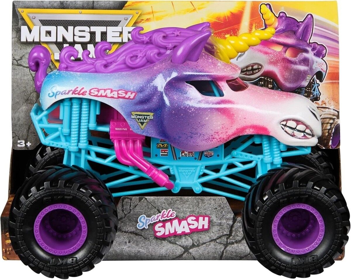 MONSTER JAM 1:24 DIE CAST TRUCK - SPARKLE SMASH