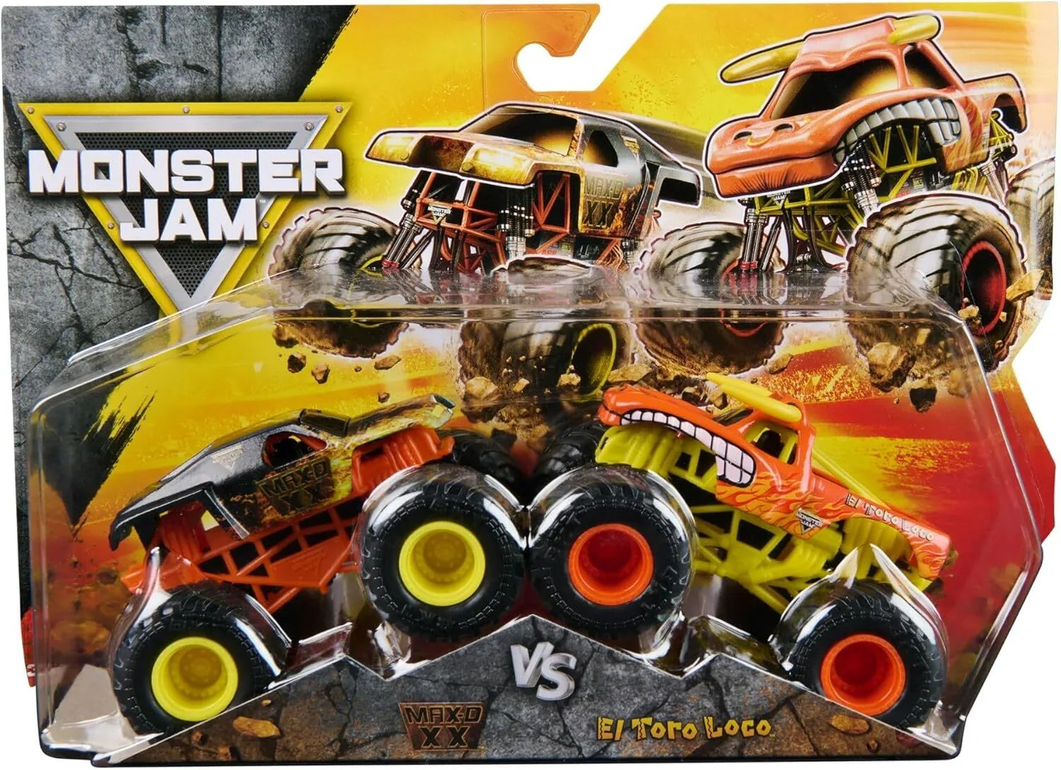 MONSTER JAM 1:64 DIECAST TRUCK 2 PACK - MAX-D XX AND EL TORO LOCO