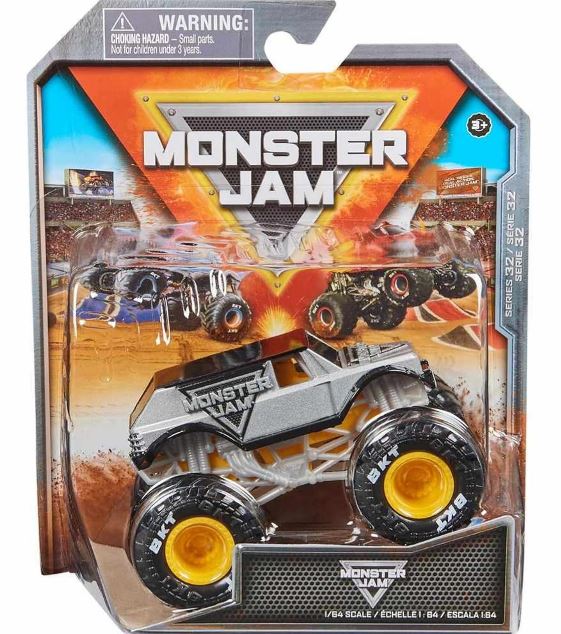 MONSTER JAM 1:64 DIECAST TRUCKS - SILVER WITH BLACK ROOF