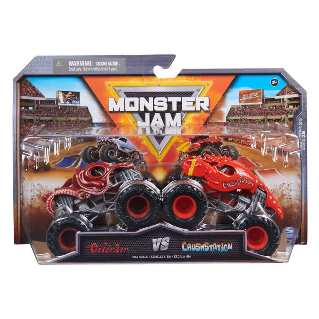 MONSTER JAM - 1:64 DIECAST TRUCKS 2PK - OCTON8ER V CRUSHSTATION
