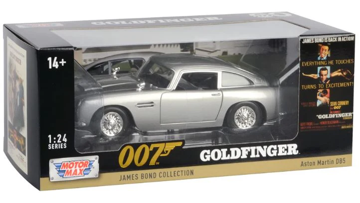 MOTORMAX 1:24 DIECAST MODEL - JAMES BOND 'GOLDFINGER' (1964) - ASTON MARTIN DB5