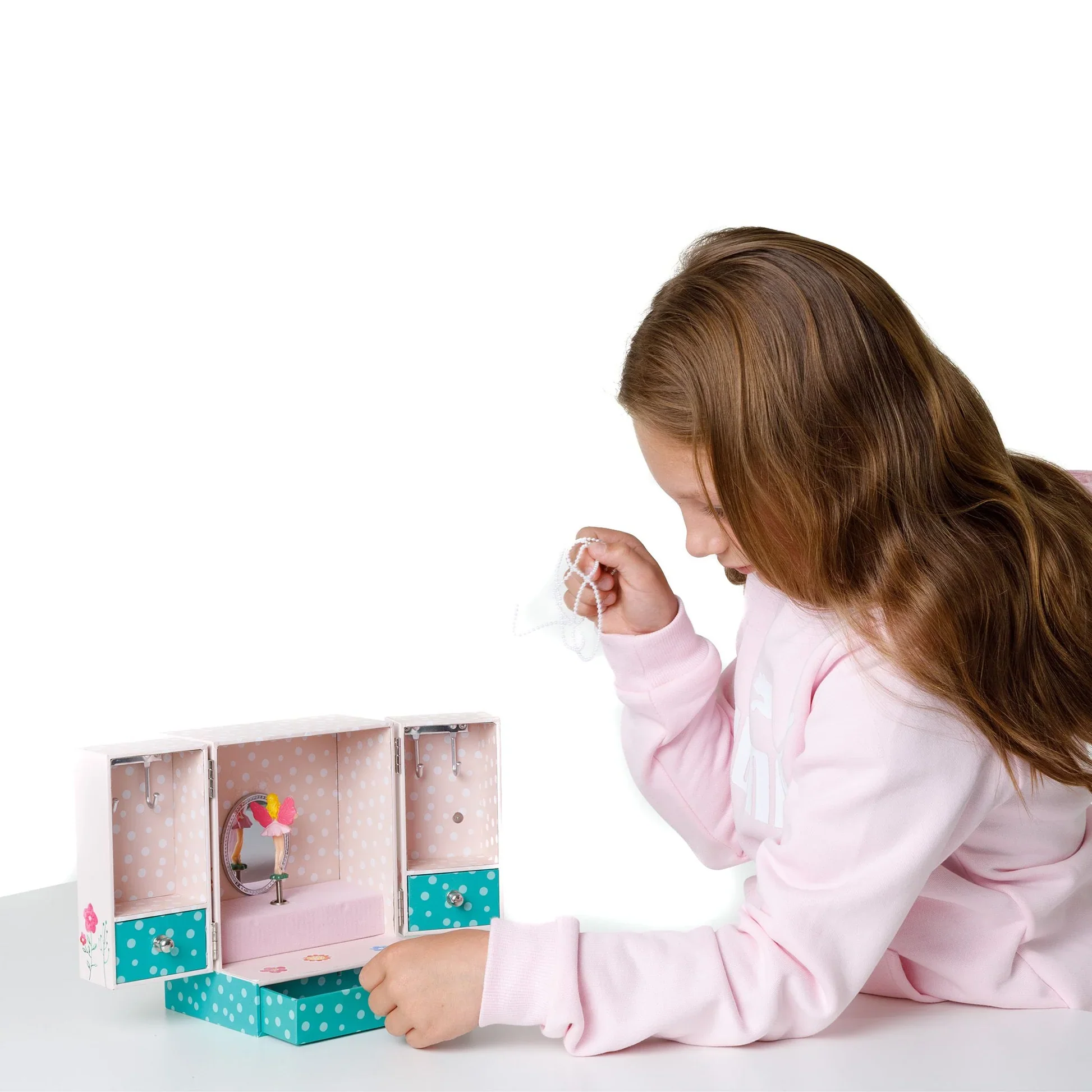 MUSIC BOX WITH WARDROBE - FLORAL FLOWER FAIRY JEWELLERY BOX - Image 4