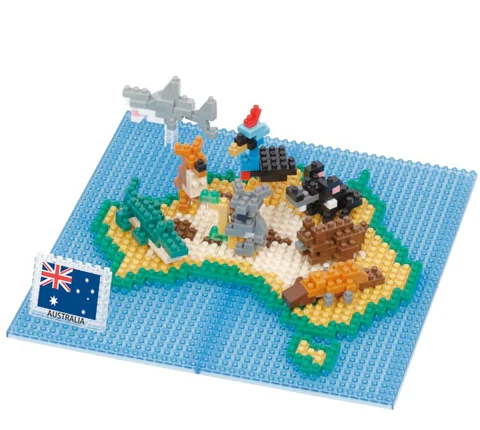 NANOBLOCK - ANIMALS OF AUSTRALIA ON MAP 215 - Image 2