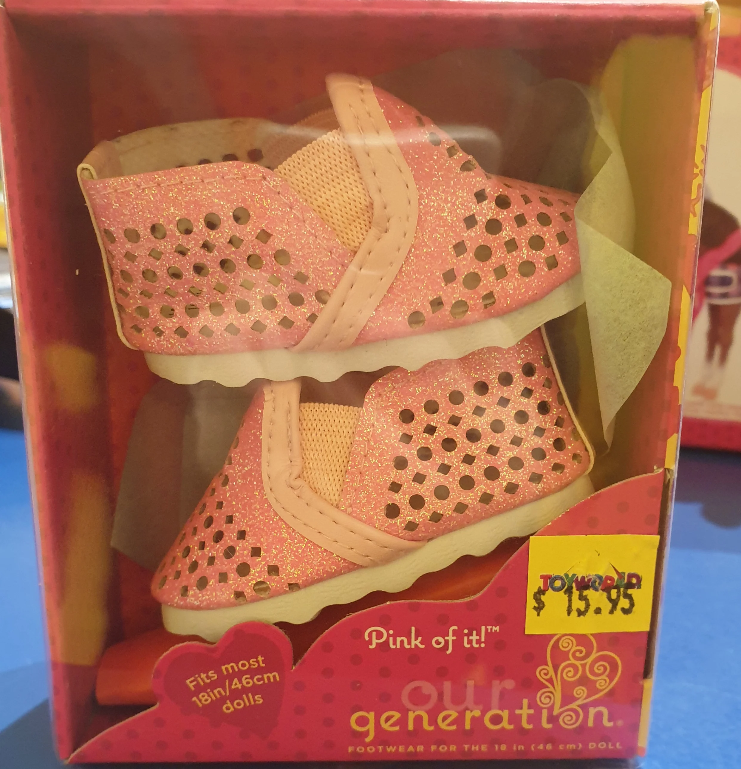 OUR GENERATION 18INCH DOLL SHOES  PINK OF IT