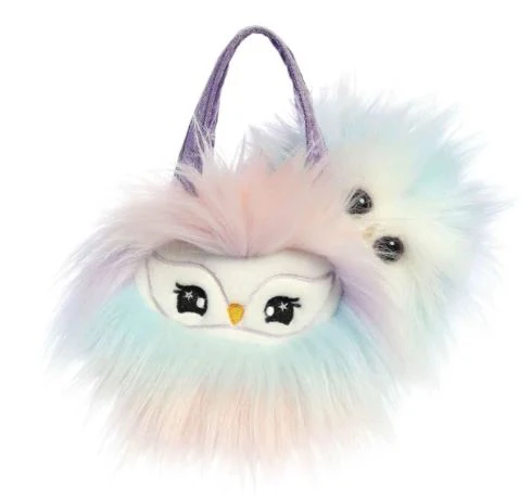 FANCY PALS OWL IN FLUFFY PINK MULTI BAG - Image 2
