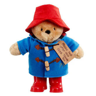 PADDINGTON 22CM BEAR WITH BOOTS AND BLUE COAT