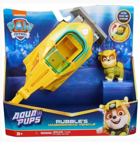 PAW PATROL AQUA THEMED VEHICLES ASS - RUBBLE HAMMERHEAD