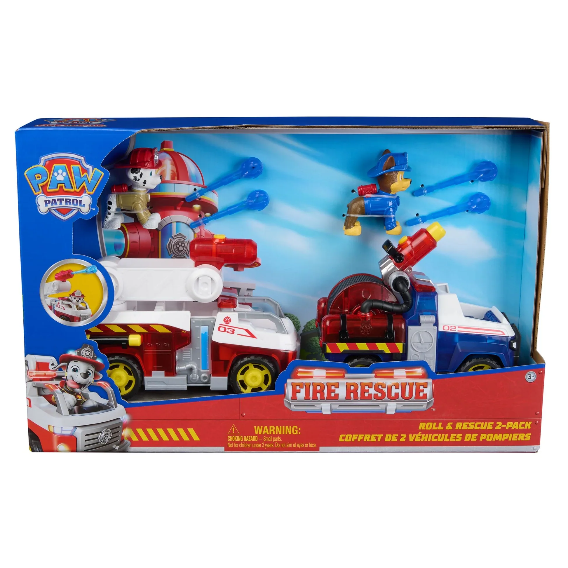 PAW PATROL FIRE RESCUE - ROLL AND RESCUE 2 PACK OF VEHICLES