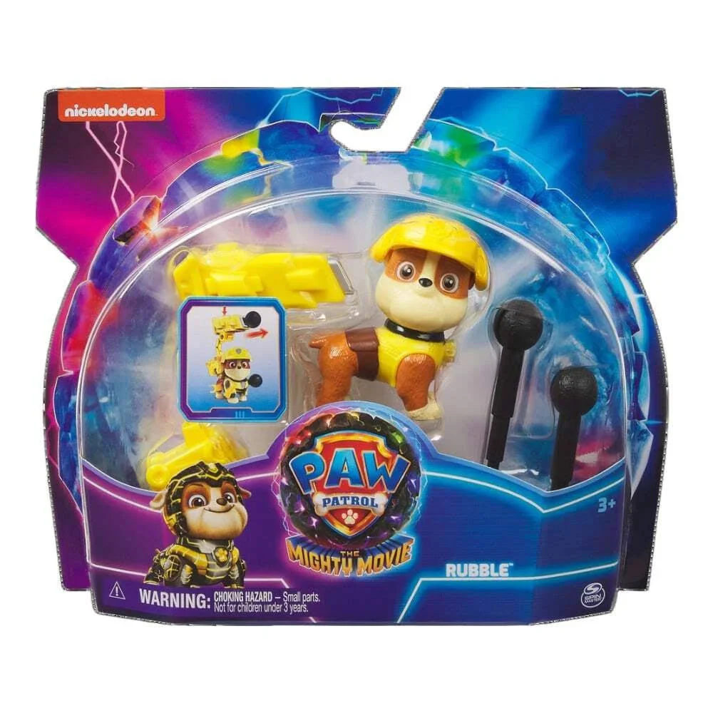 PAW PATROL - THE MIGHTY MOVIE - RUBBLE FIGURINE - Image 2