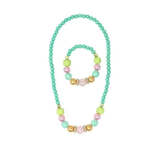 PEARLESCENT NECKLACE & BRACELET SET