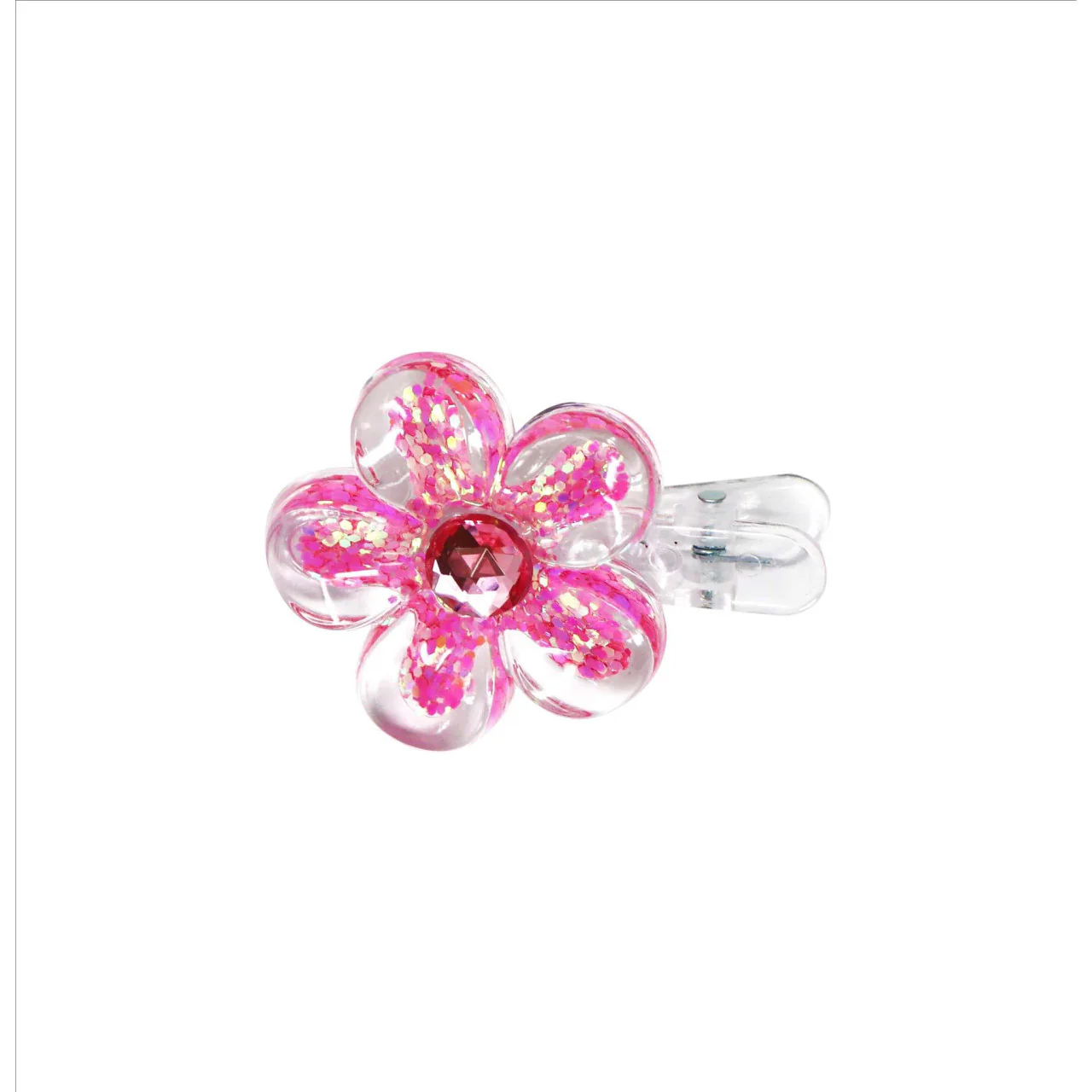 PINK POPPY DAISY SPARKLE HAIR CLIPS - Image 2