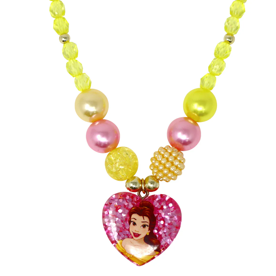 PINK POPPY - DISNEY PRINCESS BELLE PENDANT STRETCH BEADED NECKLACE AND BRACELET - Image 2