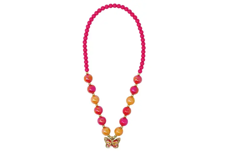 PINK POPPY - FAIRY BUTTERFLY NECKLACE