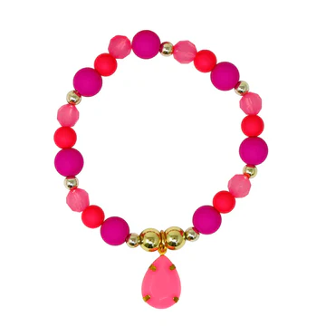PINK POPPY - FAIRY DELIGHT BEADED BRACELET WITH PENDANT