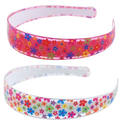 PINK POPPY - GLITTER FLOWER PRINT HEADBAND