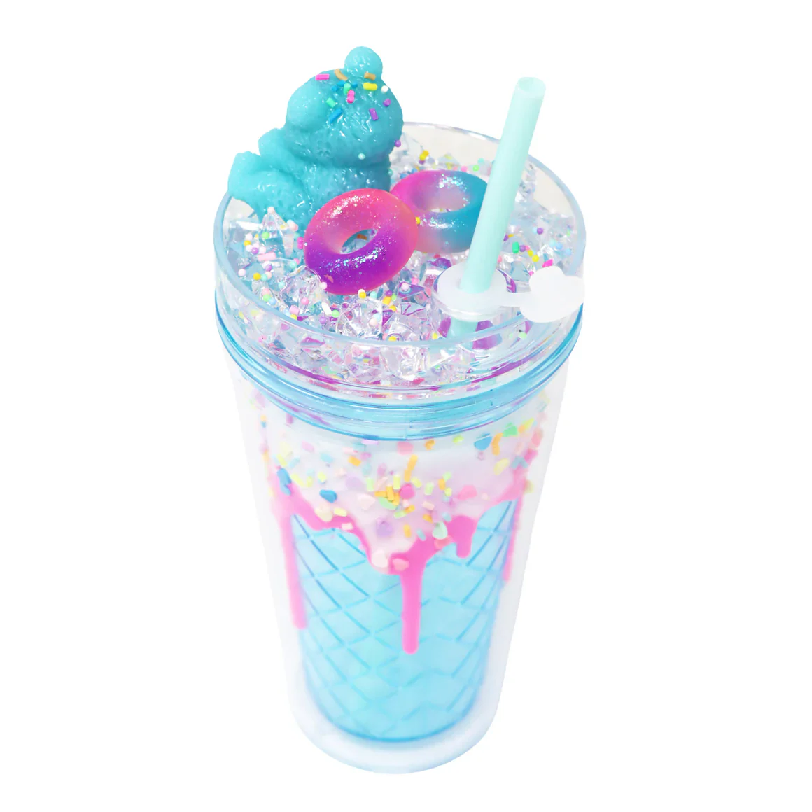 PINK POPPY GUMMY BEAR DRINKING CUP - BLUE - Image 2