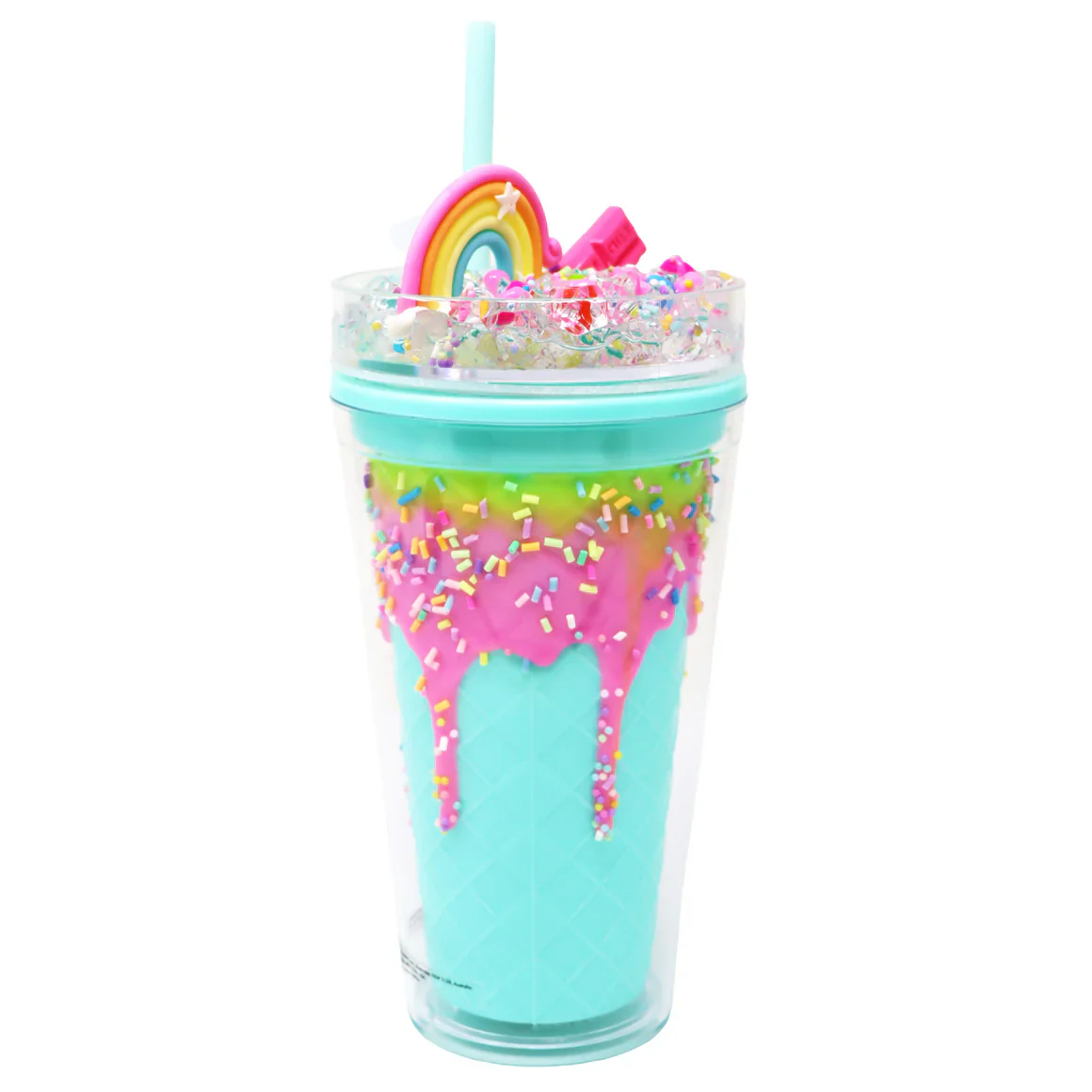 PINK POPPY CANDY DRINKING CUP - AQUA