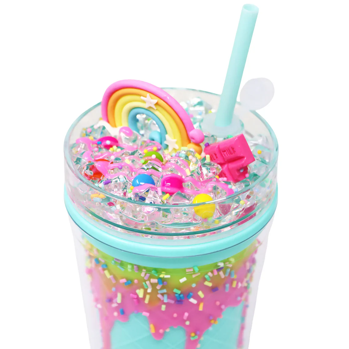 PINK POPPY CANDY DRINKING CUP - AQUA - Image 2