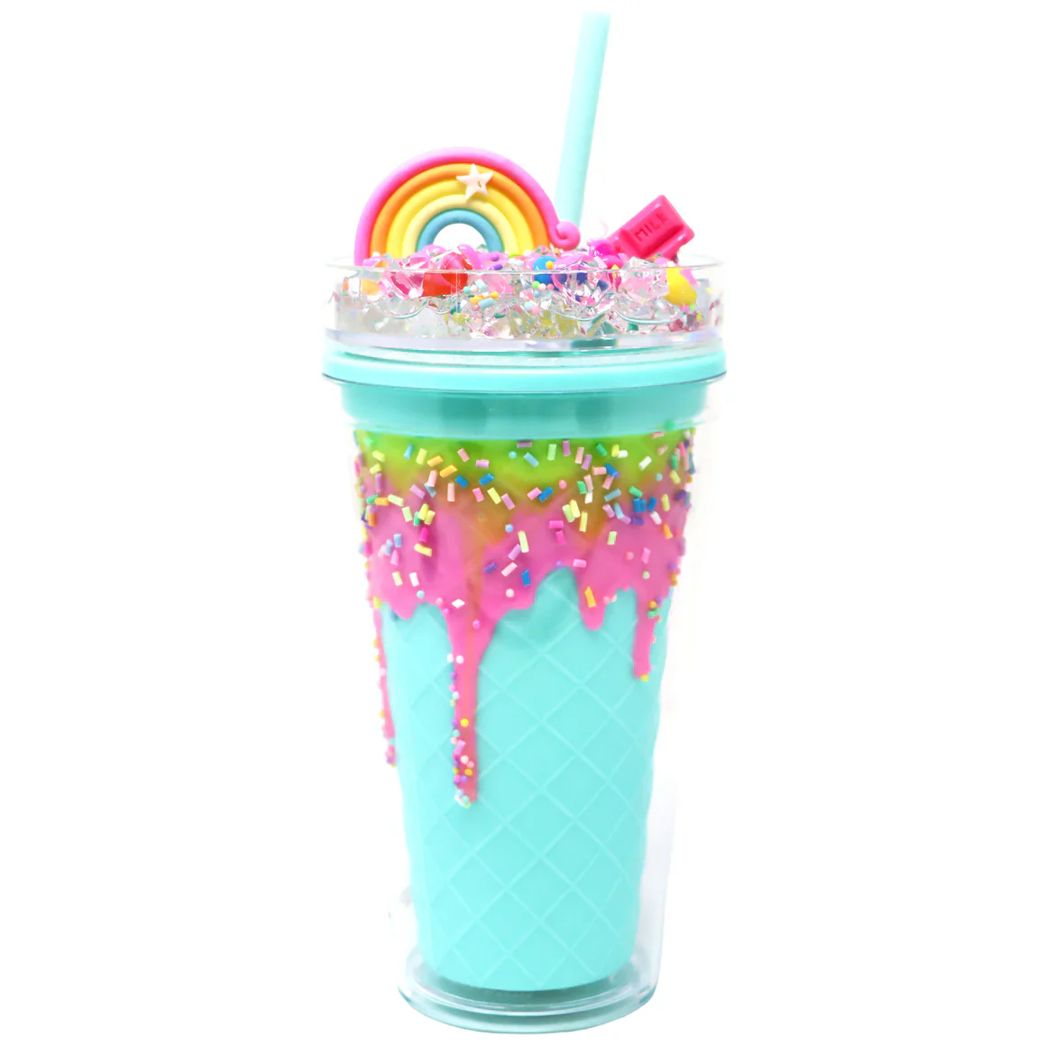 PINK POPPY CANDY DRINKING CUP - AQUA - Image 4