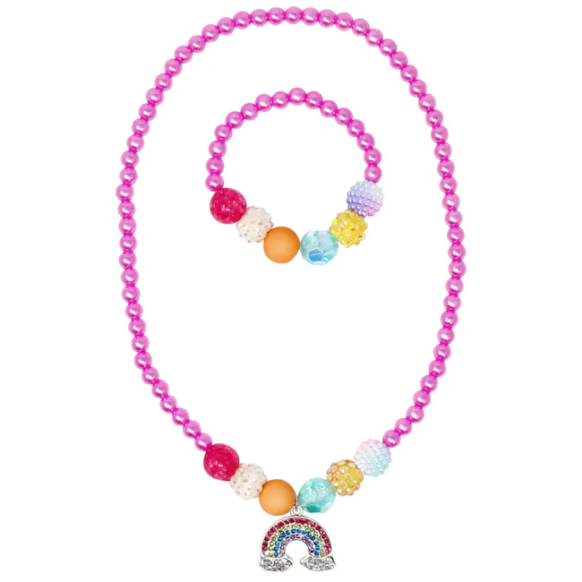 PINK POPPY - RAINBOW NECKLACE AND BRACELET SET