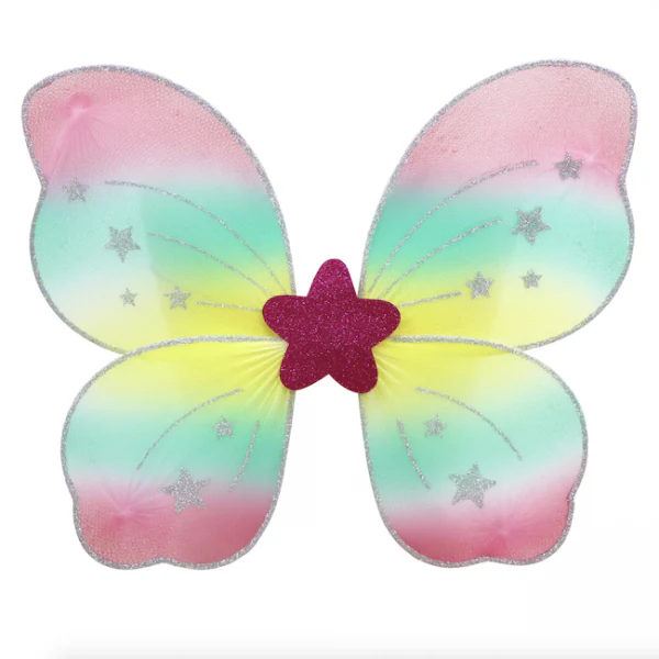 PINK POPPY SKIES BUTTERFLY WINGS PINK BLUE YELLOW