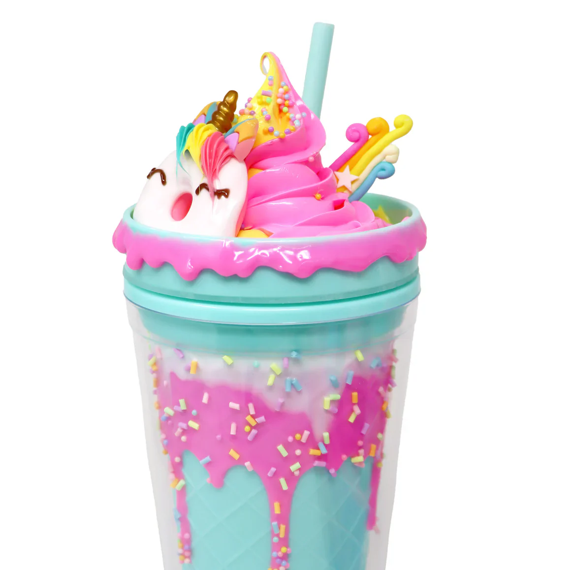 PINK POPPY UNICORN DONUT DRINKING CUP - BLUE