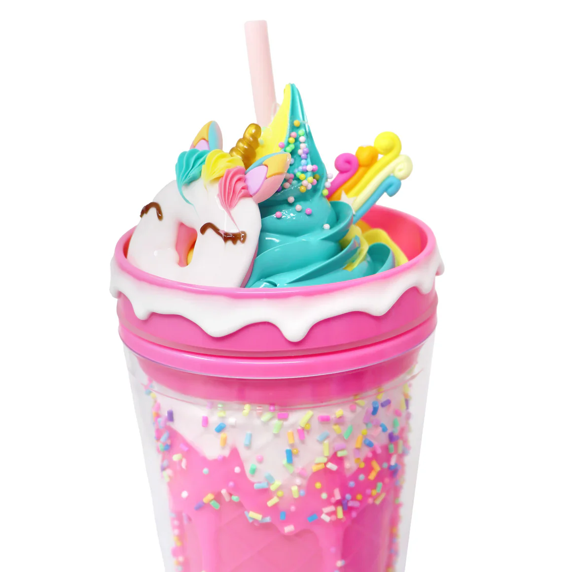 PINK POPPY UNICORN DONUT DRINKING CUP - PINK