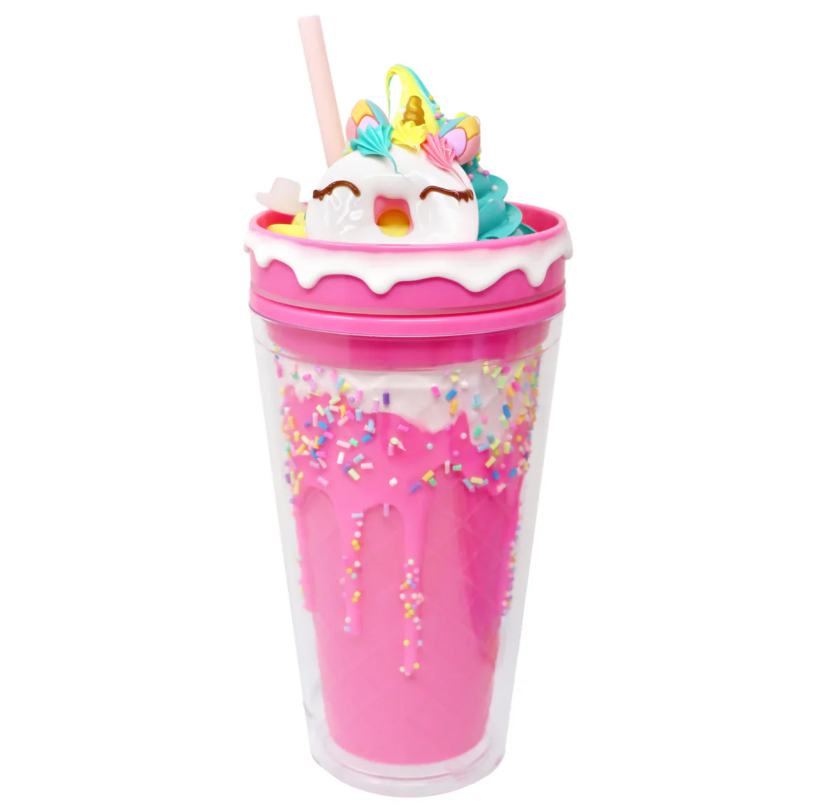 PINK POPPY UNICORN DONUT DRINKING CUP - PINK - Image 2