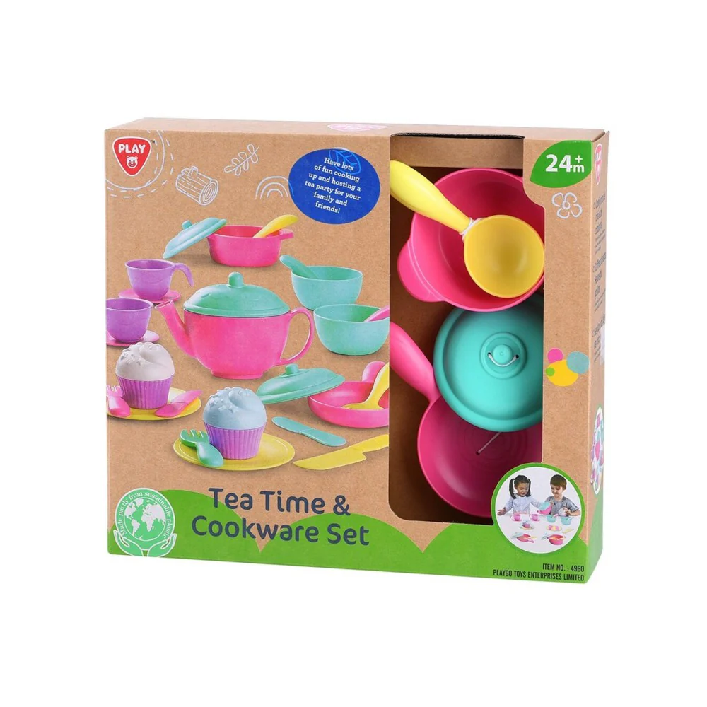 PLAYGO - BIO SUSTAINABLE - TEA TIME AND COOKWARE SET