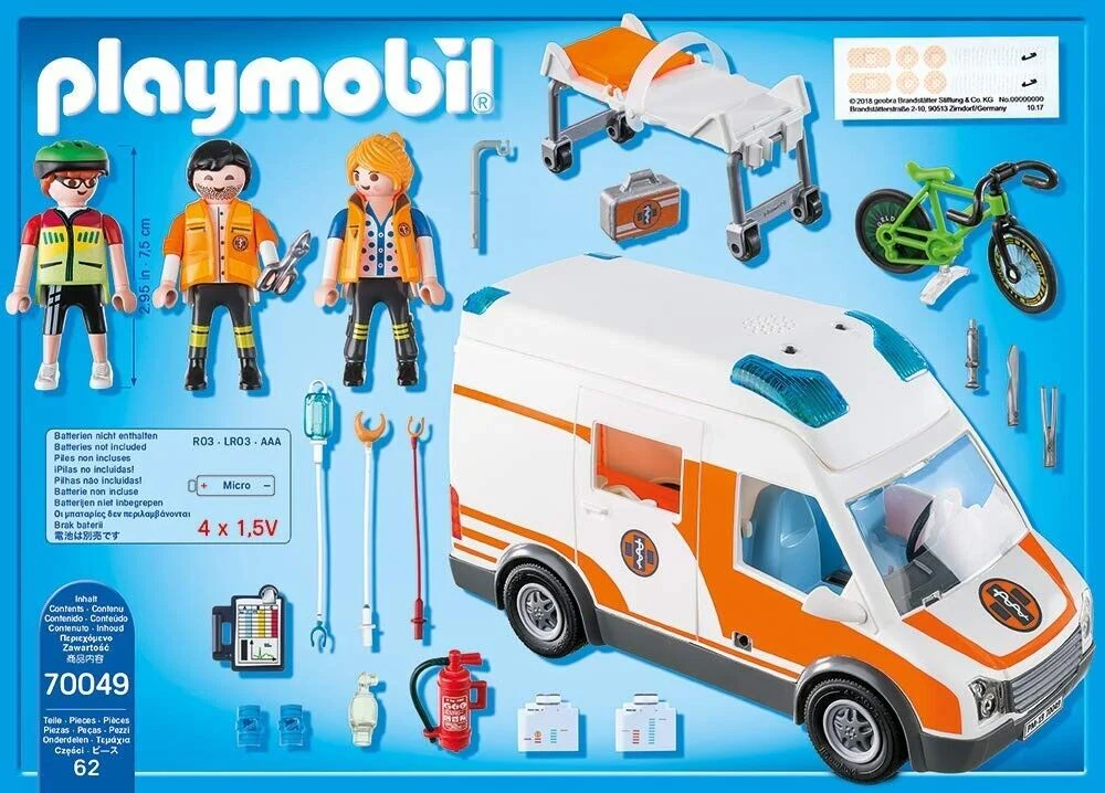 PLAYMOBIL AMBULANCE WITH FLASHING LIGHTS - Image 3